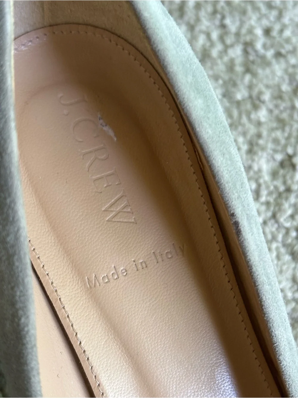 J. Crew Suede Pointed-Toe Kitten Heels - Gray Made in Italy